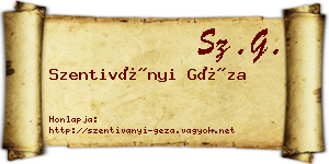 Szentiványi Géza névjegykártya