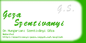 geza szentivanyi business card